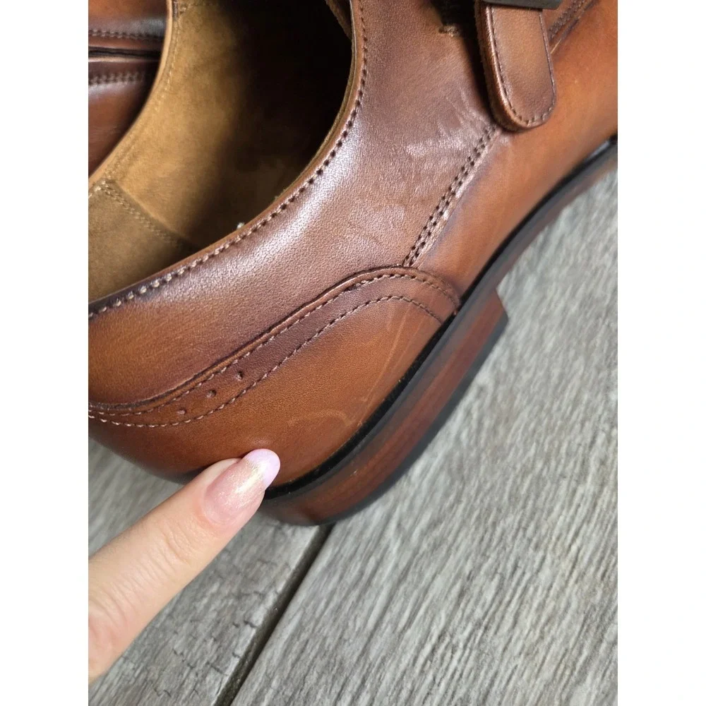 Florsheim Sorrento Brown Leather Plain Toe Single Monk Strap Dress Shoes Men 12M